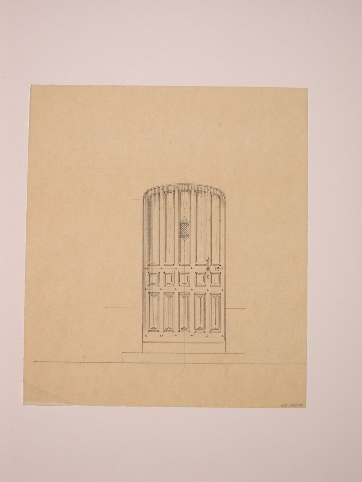 Drwg rel.to Chateau deLanchneil (?) - door elevation