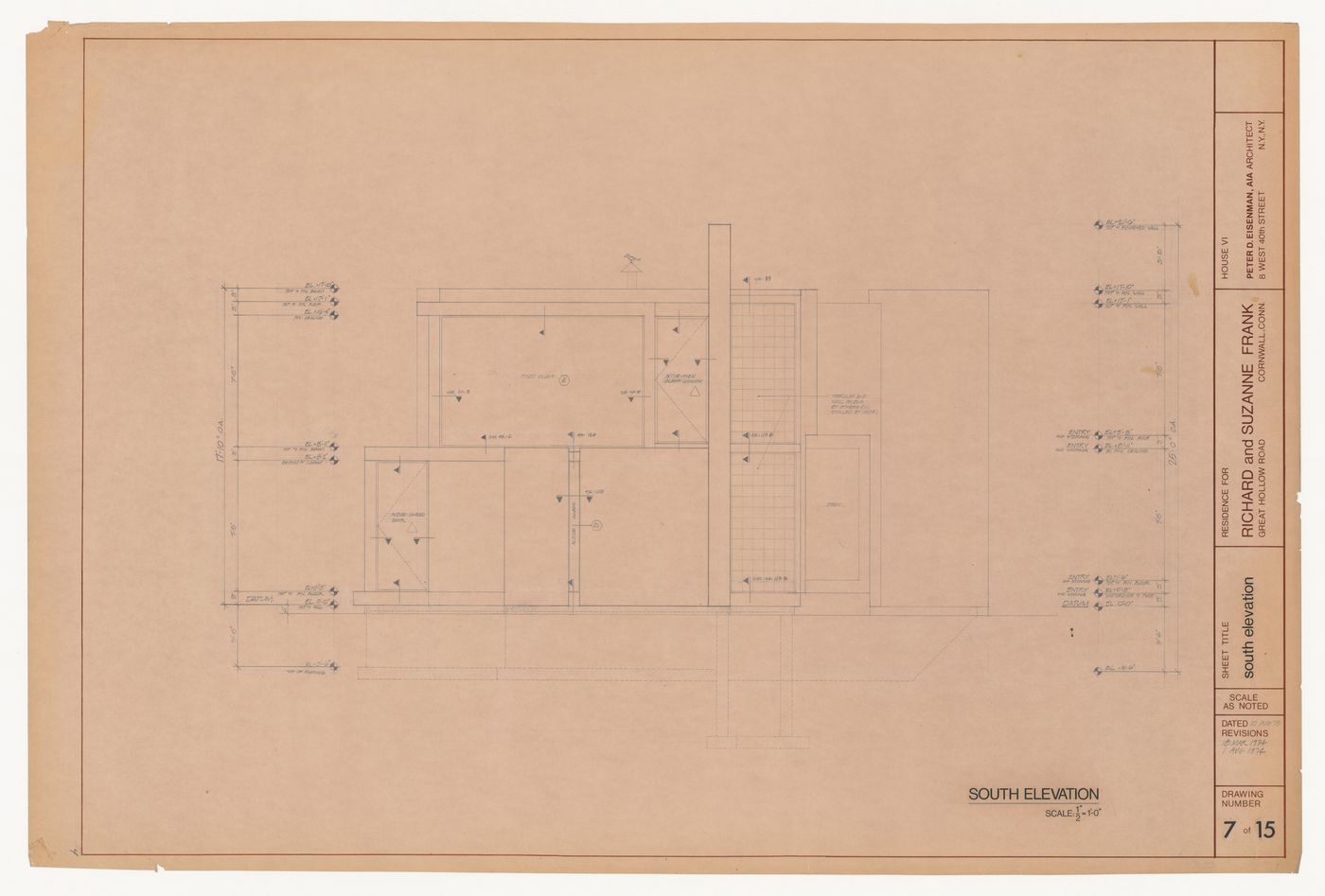 Elevation for House VI, Cornwall, Connecticut