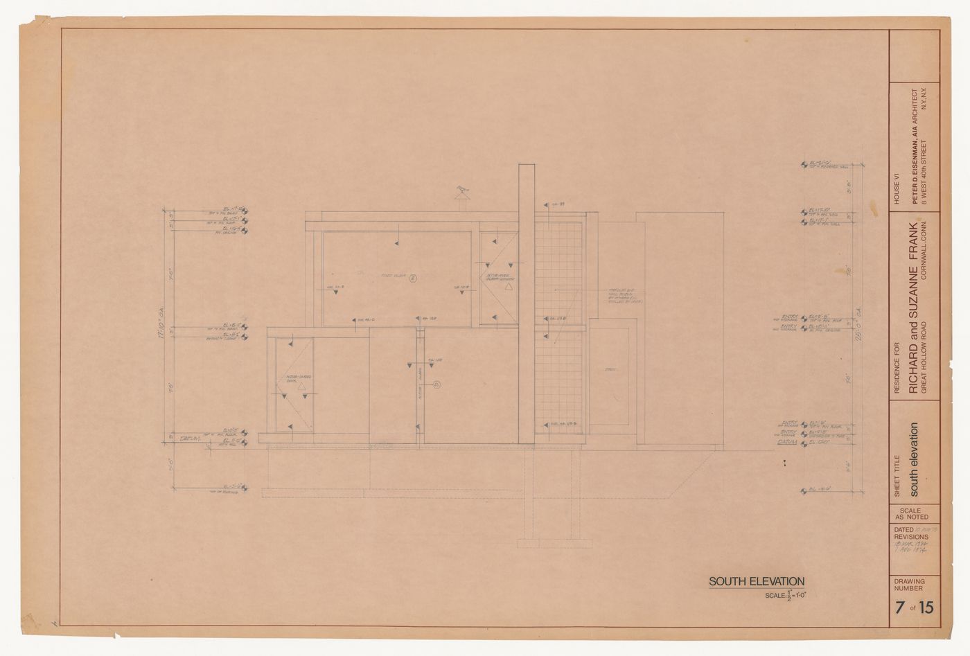 Elevation for House VI, Cornwall, Connecticut