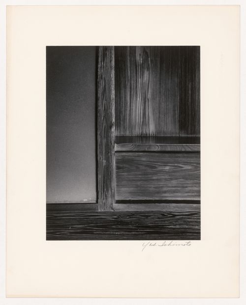 Detail of the bench and other woodwork on the veranda of the Music Room, Katsura Rikyu (also known as Katsura Imperial Villa), Kyoto, Japan