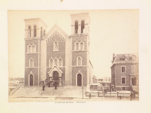 View of the principal façade of Église Saint-Vincent-de-Paul in winter, Montréal, Québec