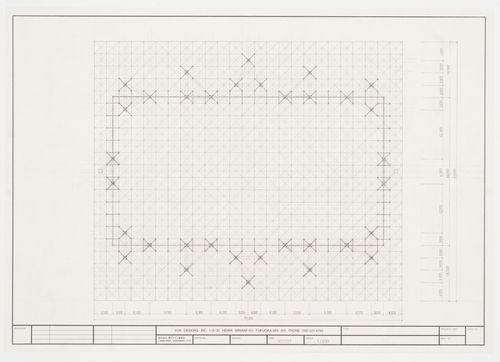 Ceiling plan showing column grid, Galaxy Toyama Gymnasium, Imizu, Toyama, Japan