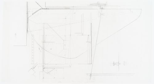 Detail of shelf and coat rack for Casa Righi, Milan, Italy