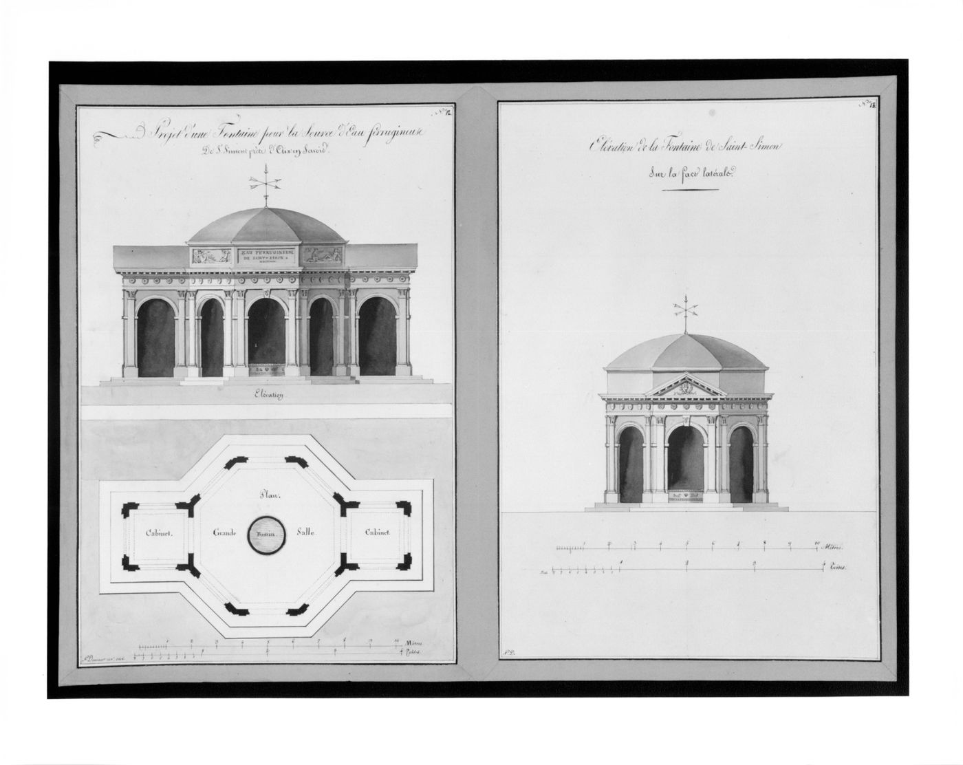 Drawing for the enlargement of the Baths at Aix-en-Savoie