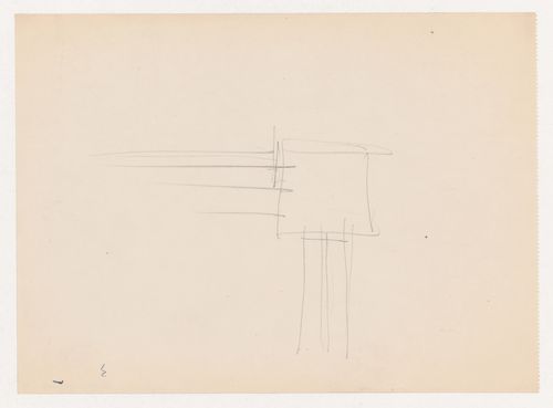 Sketch for Illinois Institute of Technology, probably a detail for column-to-beam connection