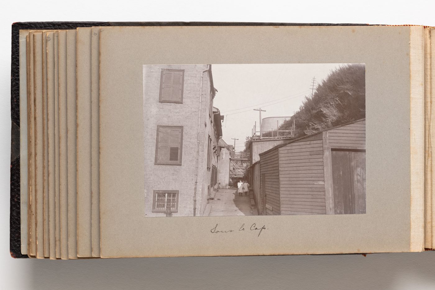 View of a laneway behind houses in Quebec City, Quebec, Canada