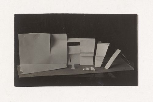 Photograph of a student model on the topic "Deep Frontal Composition" for the "Space" course at the Vkhutemas (Higher State Artistic Technical Studios), Moscow