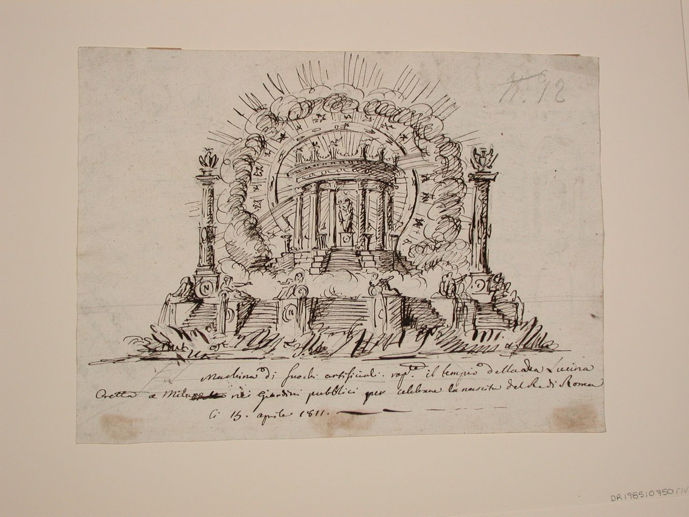 The temple of the goddess Lucina - a design for a fireworks display