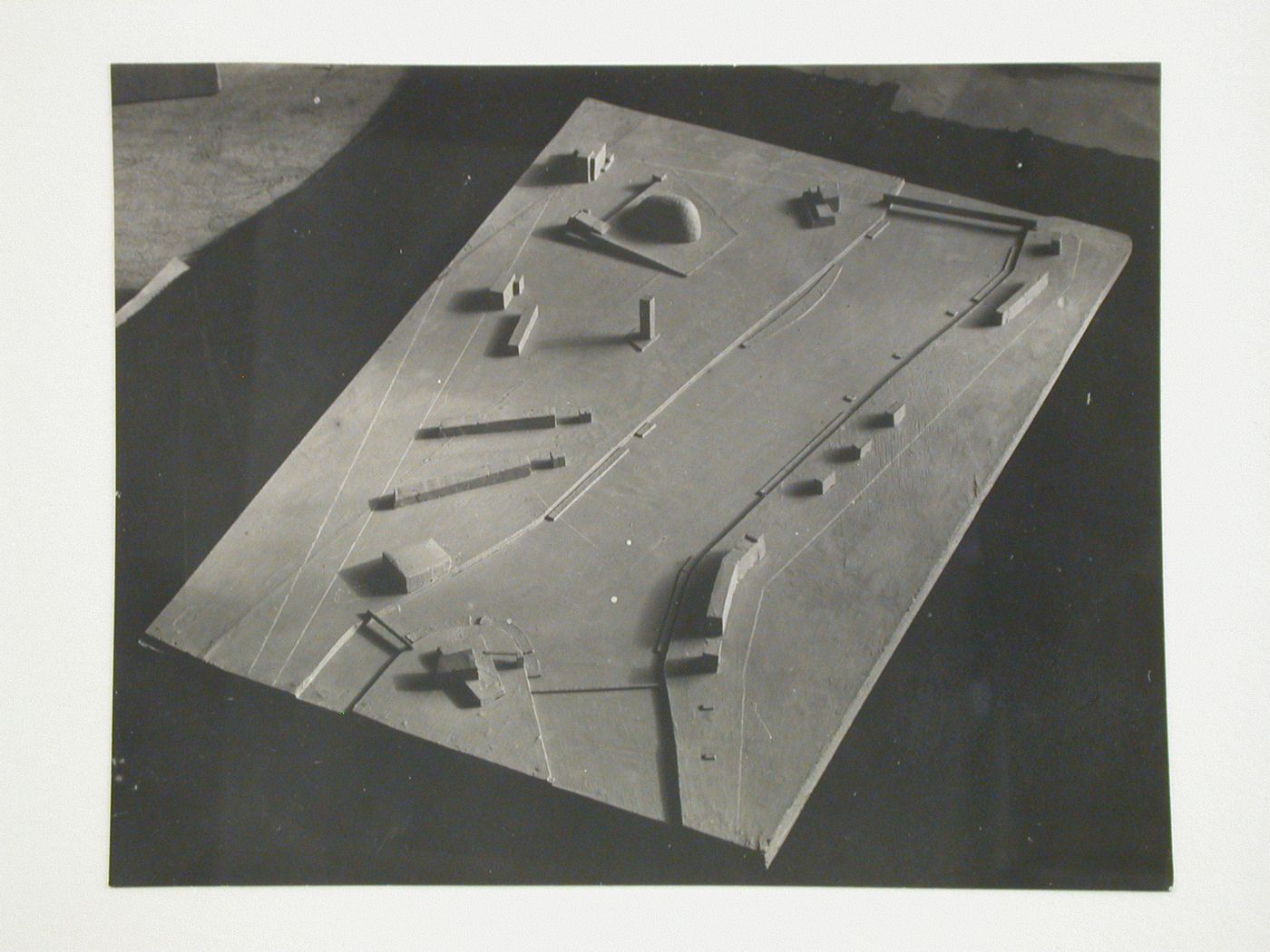 Photograph of a site model for an All-Union Palace of the Arts, Moscow
