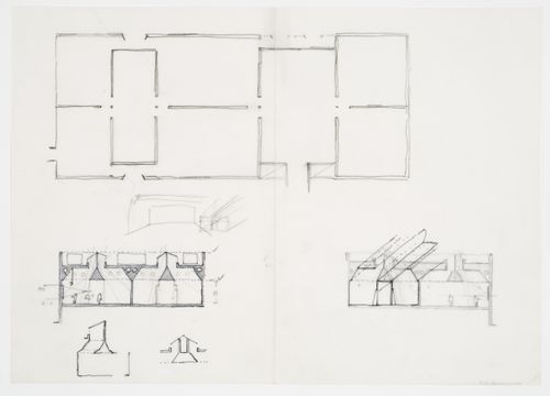 Clore Gallery, London, England: plan, sections and details