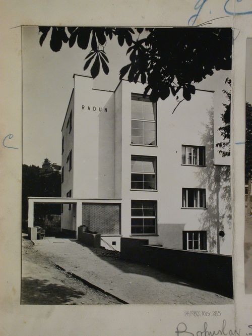 View of the Lazenské Sanatorium showing the Radun boarding house, Bila ctvrt', Luhacovice, Czechoslovakia (now Czech Republic)