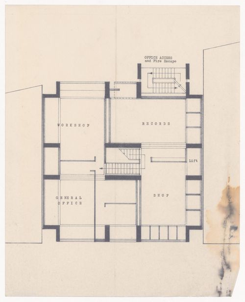 Shops and offices floor plan for the Shape of Cambridge: A Plan, Cambridge University, England
