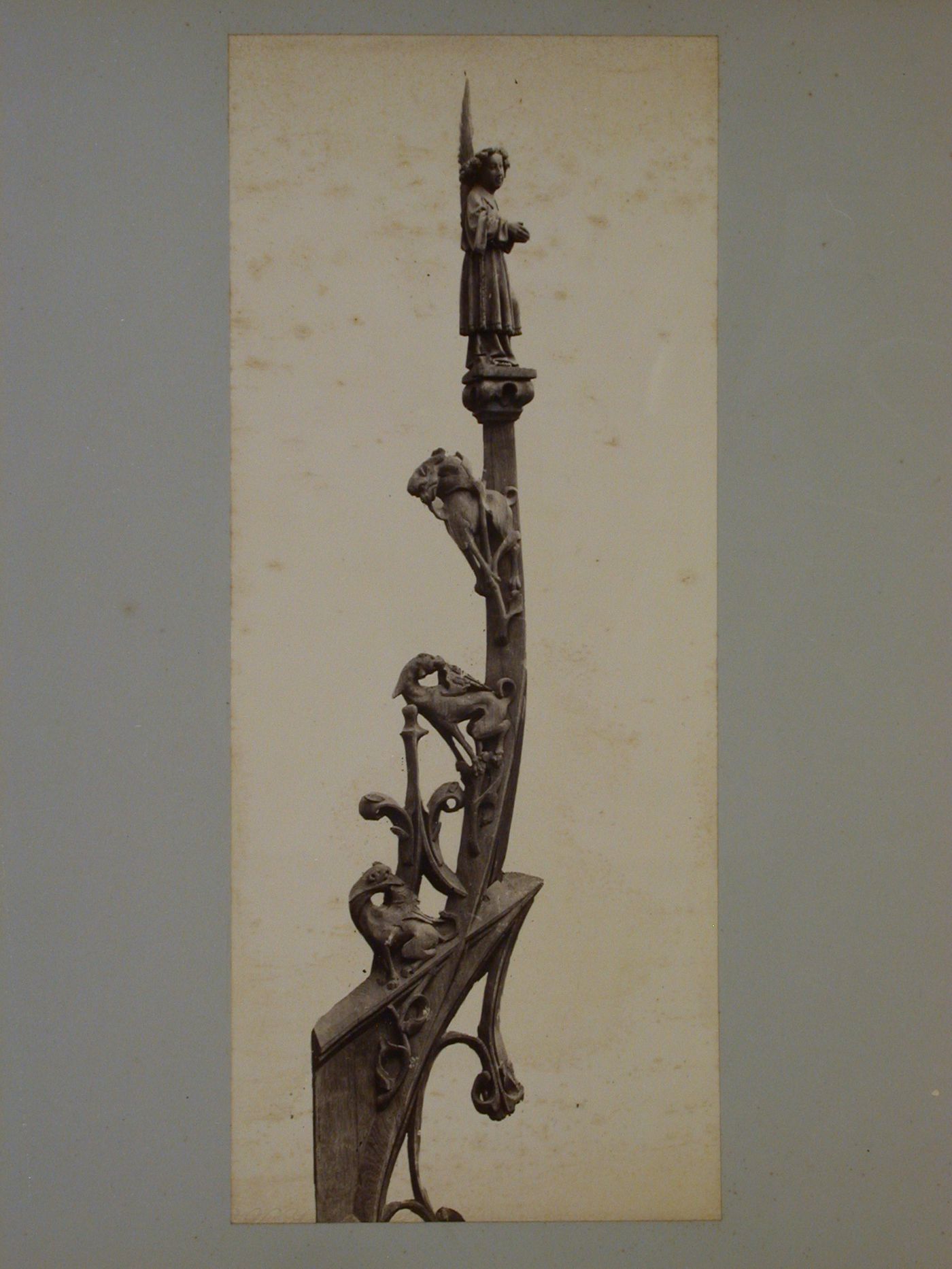 Amiens Cathedral choir [?], close-up of wood carving detail, Amiens, France