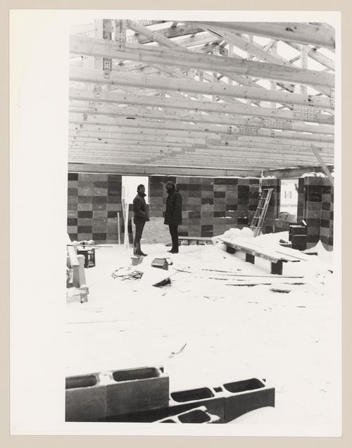 View of Maison Lessard under construction in Saint-François-du-Lac, Québec