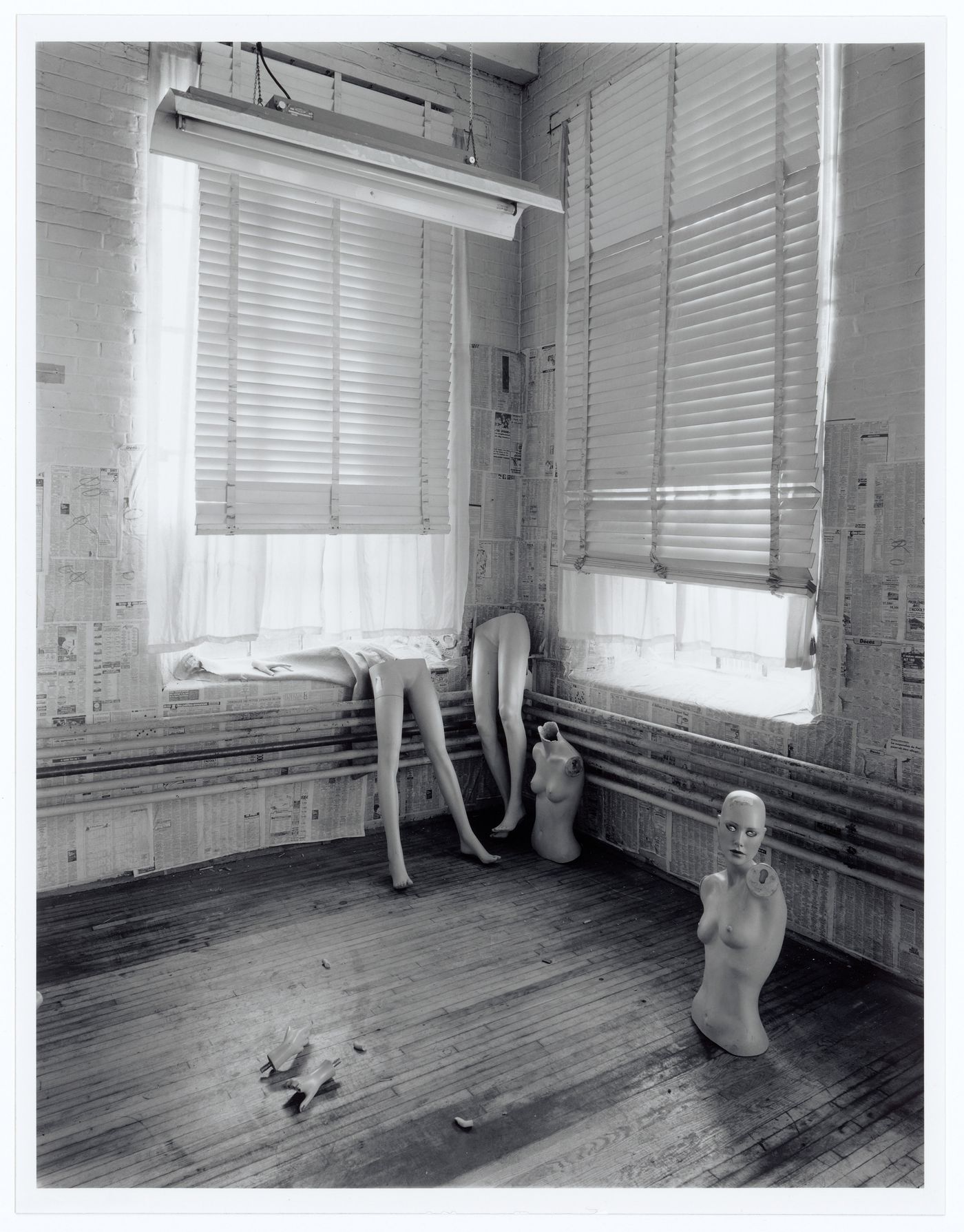 Interior view of the Belding Corticelli Spinning Mill showing mannequins in the fourth floor workshops, Montréal, Québec