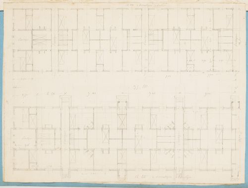Project for housing for M. Busche: Partial plans for row houses