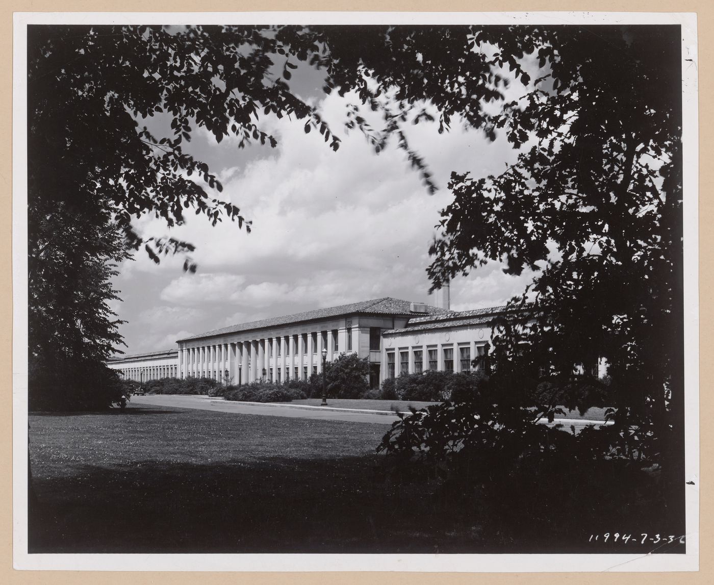 View of the principal façade of the Engineering Laboratory, Rouge River Plant, Ford Motor Company, Dearborn, Michigan