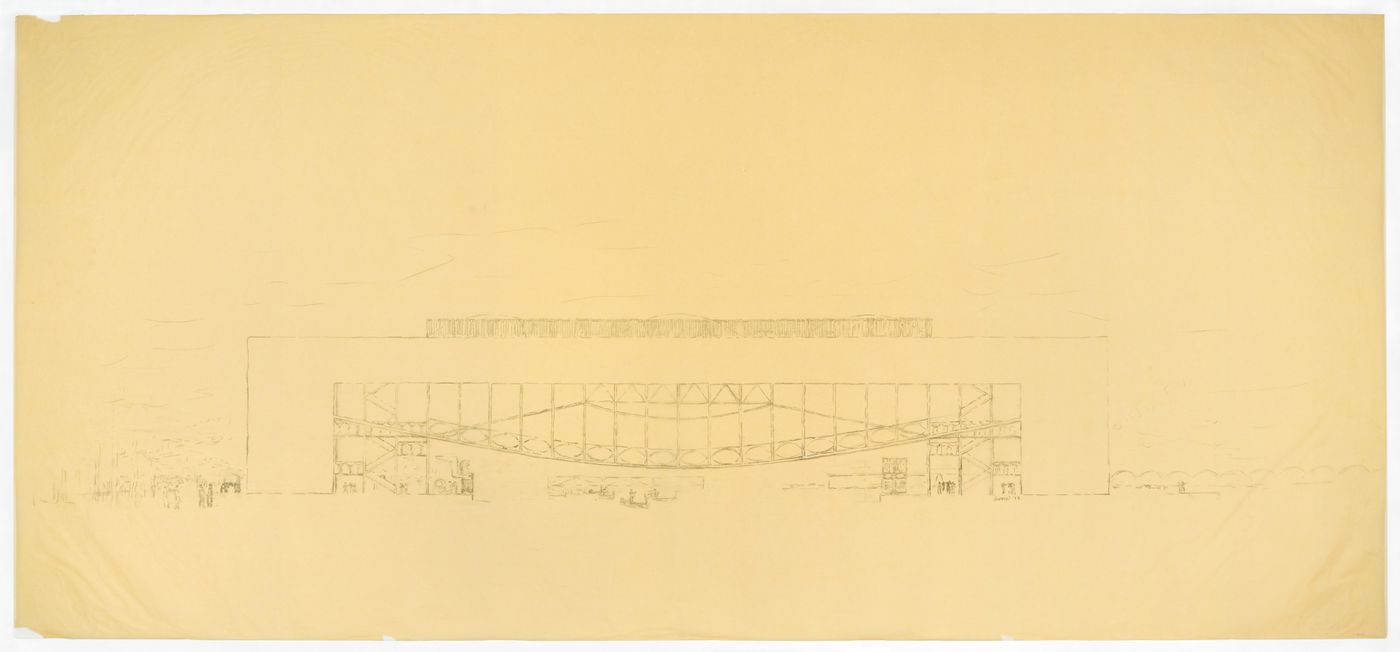 Sectional elevation for the Palazzo dei Congressi, Venice, Italy