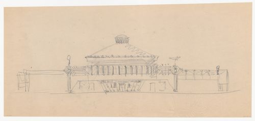 Sketch elevation for Café Viaduct for the reconstruction of the Hofplein (city centre), Rotterdam, Netherlands