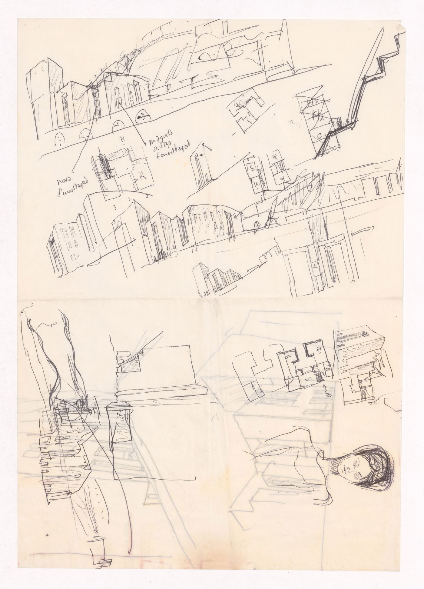 Sketch perspectives for Largo da Lada, Porto, Portugal