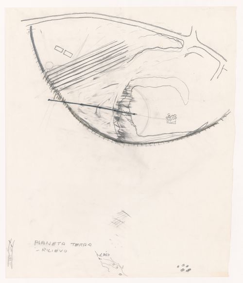 Sketch site plan for Riqualificazione cava di San Carlo [Redevelopment San Carlo quarry], San Vincenzo, Livorno, Italy