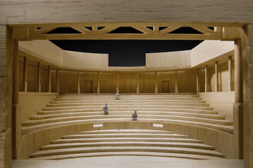 Center for Theatre Arts, Cornell University, Ithaca, New York: study model for alternative scheme for proscenium theatre