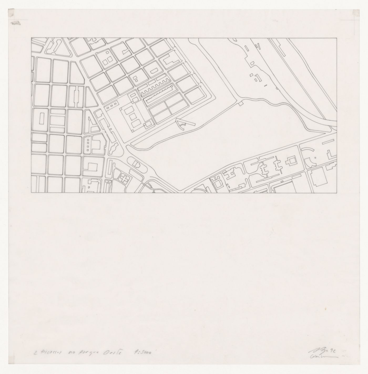 Site plan for Exposição Visiones para Madrid [Visions for Madrid exhibition], Madrid, Spain