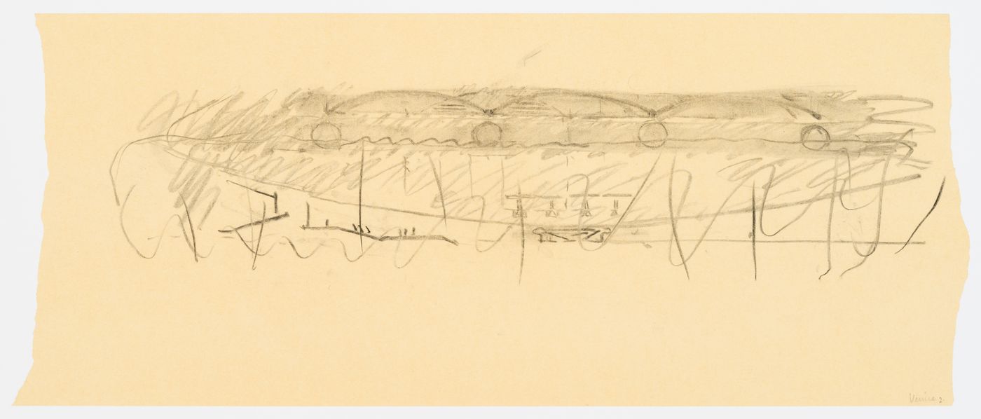 Sketch elevation for the Palazzo dei Congressi, Venice, Italy