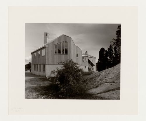 View of the lateral and rear façades of the Organ School [?] of Rudolf Steiner Teachers College, Järna, Sweden