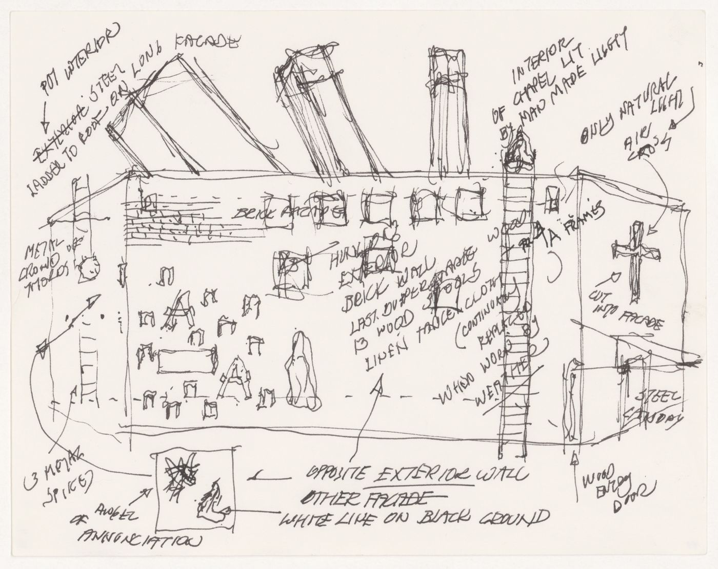 Exterior Perspective for Christ Chapel, from Pewter Wings Golden Horn Stone Veil