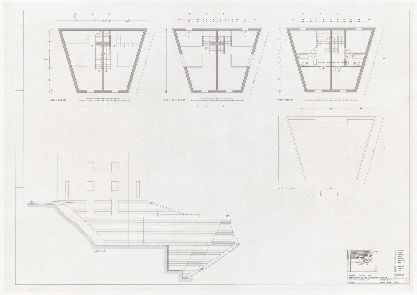 Plans and elevation for Reconstrução do Portal de Riquer, Alcoi-Valencia, Spain