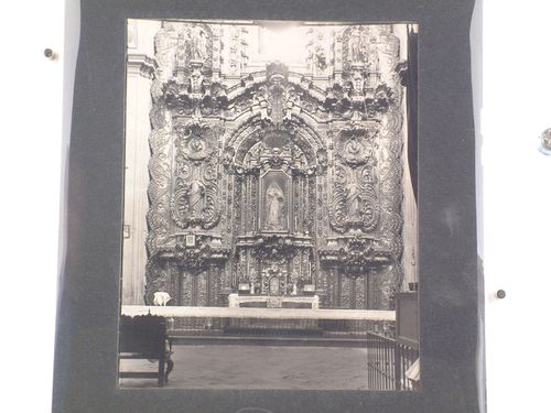 View of the altarpiece dedicated to La Purísima [Virgin of Immaculate Conception] in the Church of Santa Clara, Convento de Santa Clara, Querétaro, Mexico