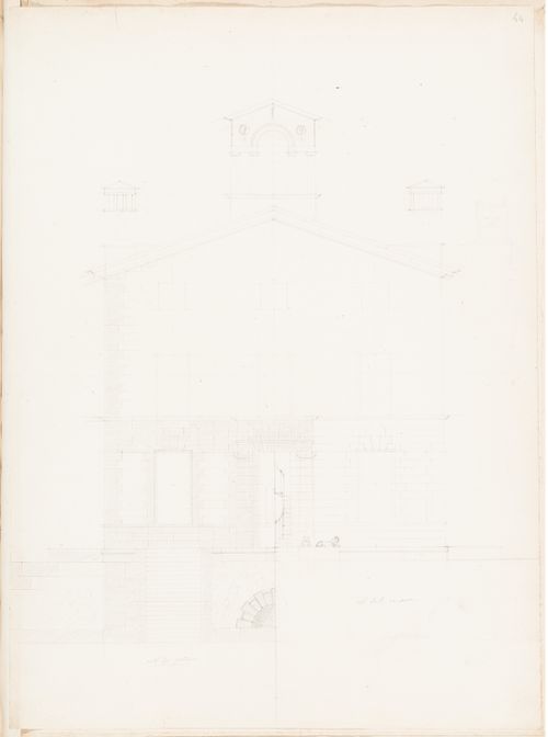 Half elevations for the garden and courtyard façades for a country house