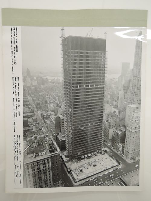 Seagram building under construction, 375 Park avenue, New York, N.Y., south-east view