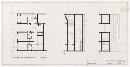 Plan and sections for Casa Guardiola, Puerto de Santa Maria, Spain