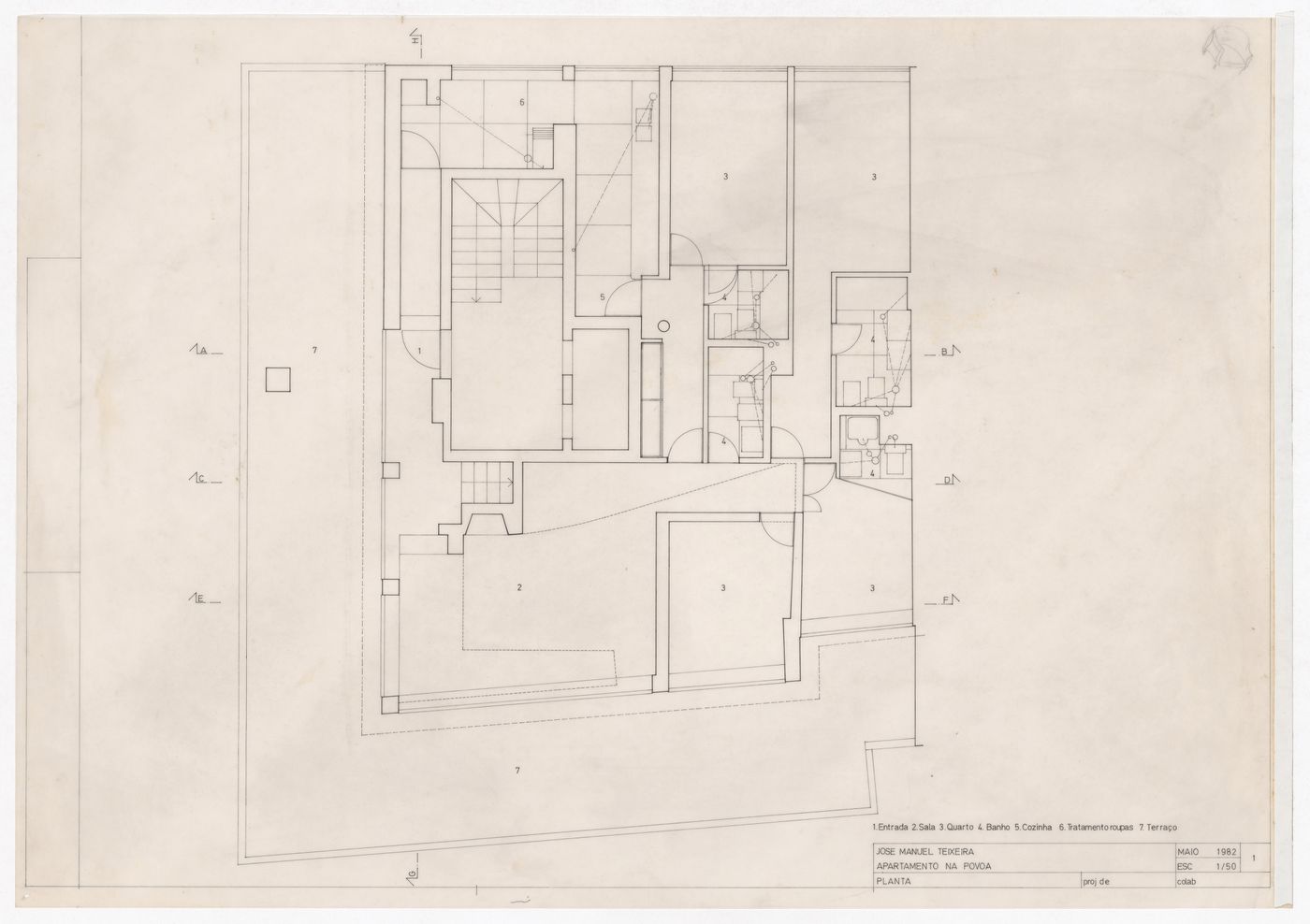 Floor plan for Apartamento J. M. Teixeira, Póvoa de Varzim, Portugal