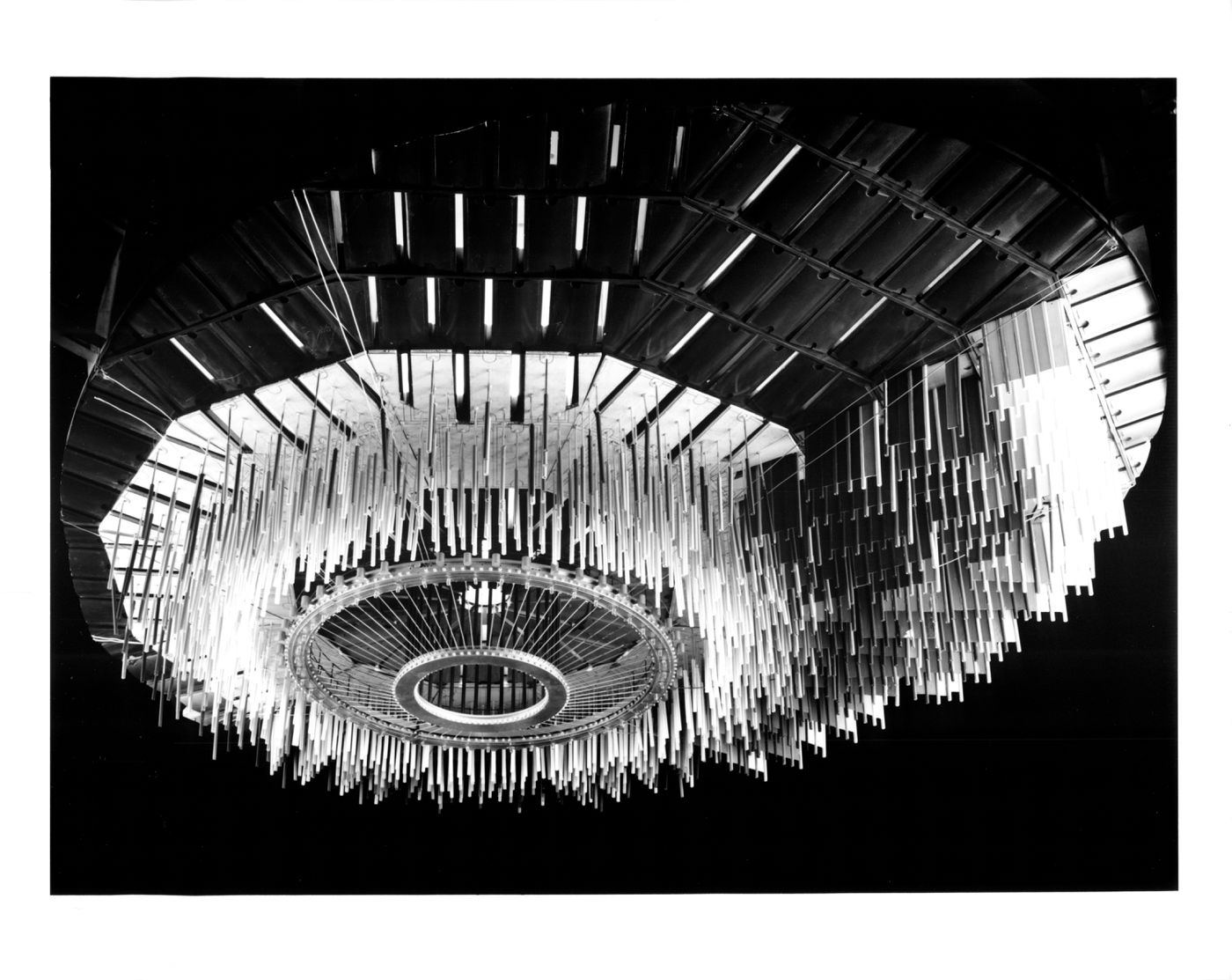 Study model of banner hanging system, hall ceiling (fabrication - Steve Hoffmann Limited)
