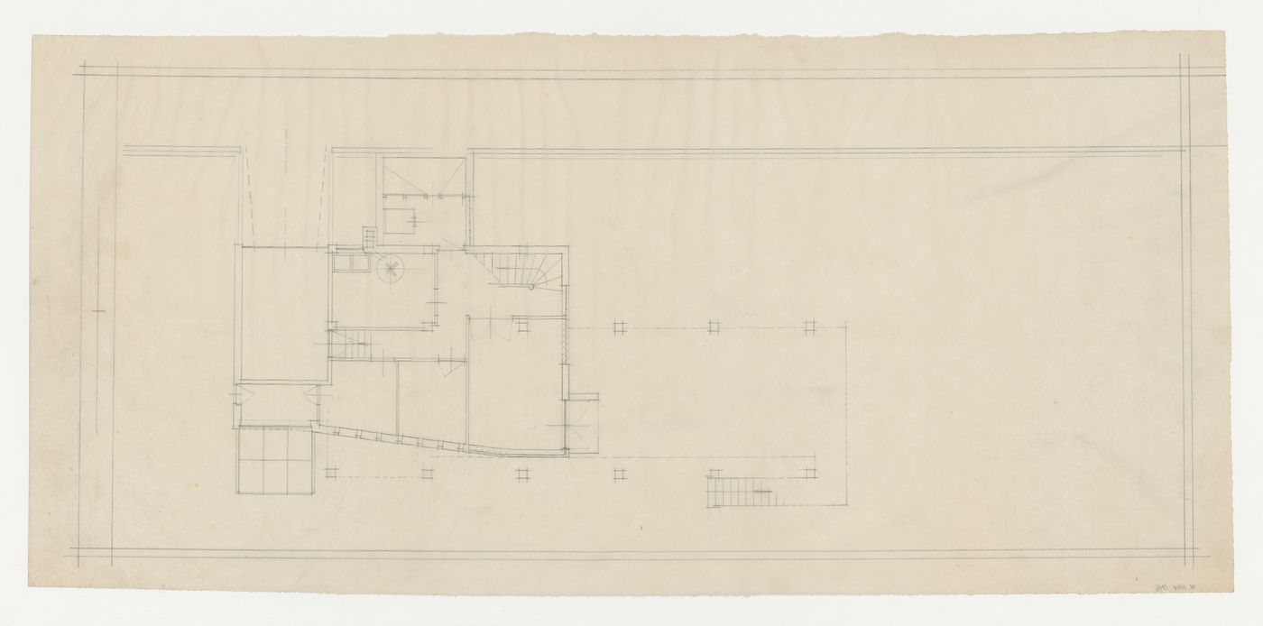 Ground floor plan for Villa Palicka showing the second stage of design, Prague, Czechoslovakia (now Czech Republic)