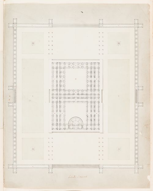 1800 Grand Prix Competition [?]: Site plan for an École nationale des beaux-arts