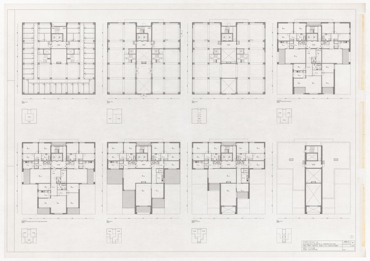 Floor plans for Ceramique Terrein Blocos de habitação e escritórios, Maastrich, the Netherlands