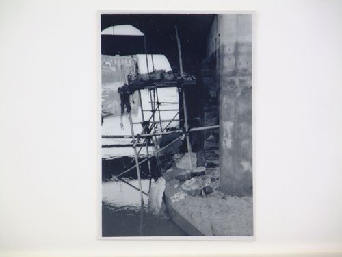 View of scaffolding under bridge arch