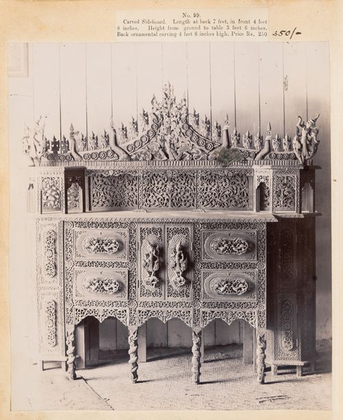 View of a sideboard, F. Beato Limited, C Road, Mandalay, Burma (now Myanmar)