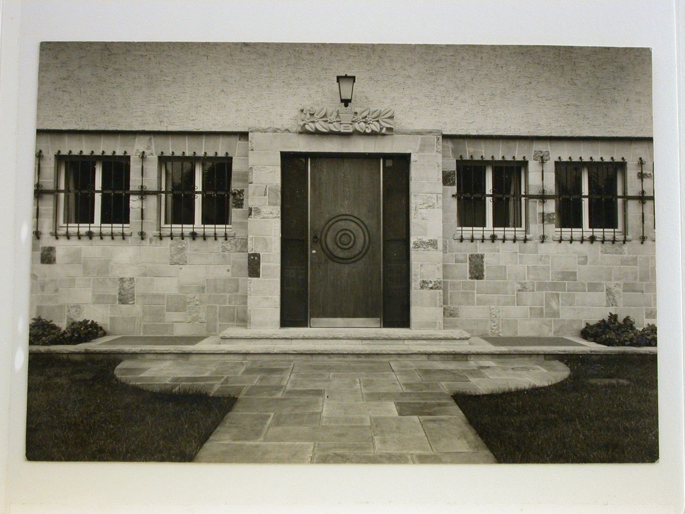 Façade detail of door and windows of Haus H.B., Minden, Germany