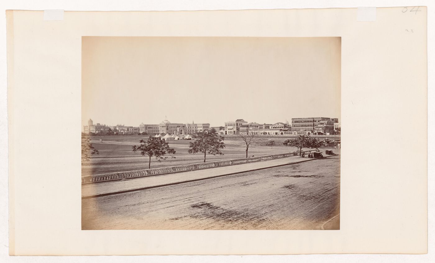 View of the Esplanade (also known as Maidan) and the Government House (now known as Raj Bhavan), Calcutta, India