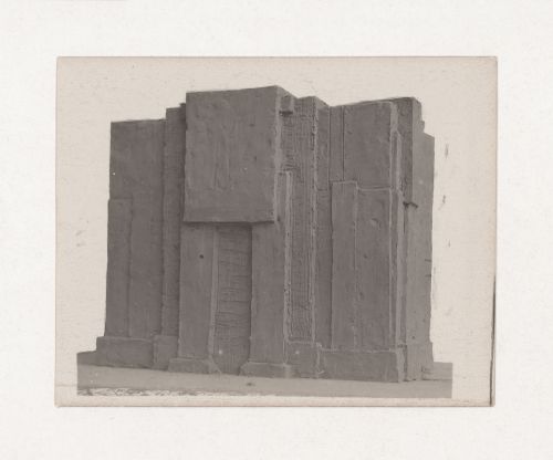 Photograph of a student model on the topic "Finding the Form of Blunt Massive Volume (Parallelepiped, Cylinder, Complex Configuration)" for the "Space" course at the Vkhutemas (Higher State Artistic Technical Studios), Moscow