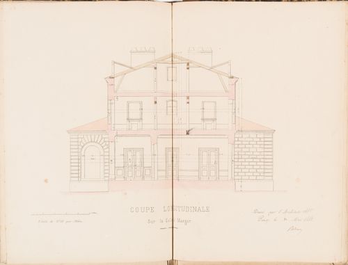 Longitudinal section through the dining room of a country house for Madame de Lescure, Royan