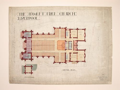 Hamlet Free Church,Liverpool - Ground plan