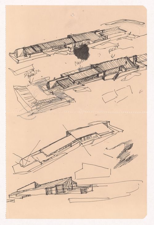 Sketch axonometric views for Casa Rui Feijó, Moledo do Minho, Caminha, Portugal