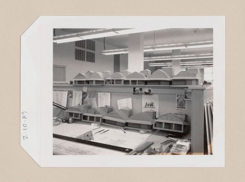 Study models in the architect's office for the Hanks-Paré Residence, Tuxedo Park, New York