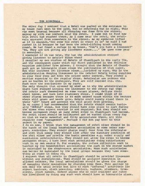 Document titled "The Rehriwala"